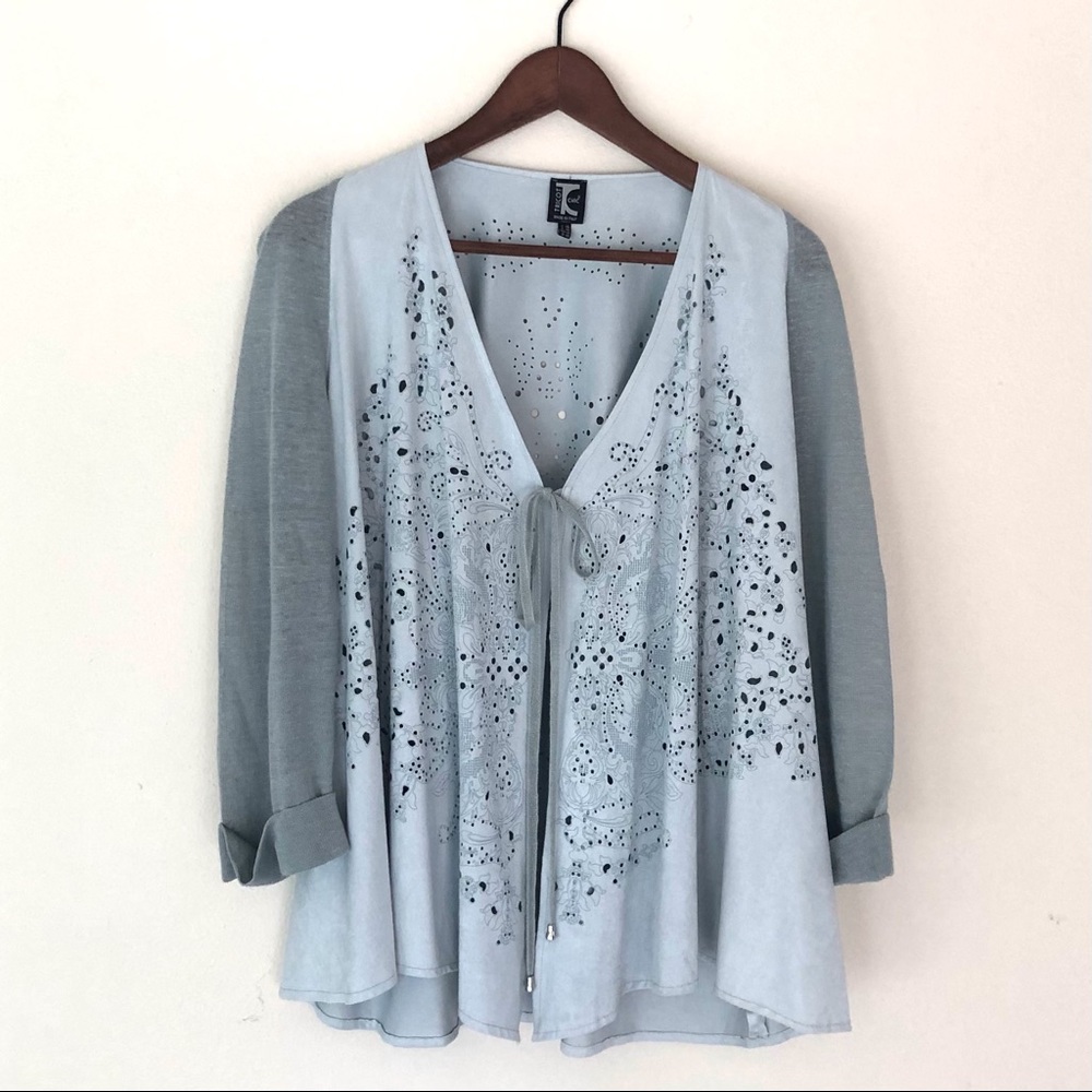 TRICOT CHIC Italian cut-out Cardigan Set - size 10